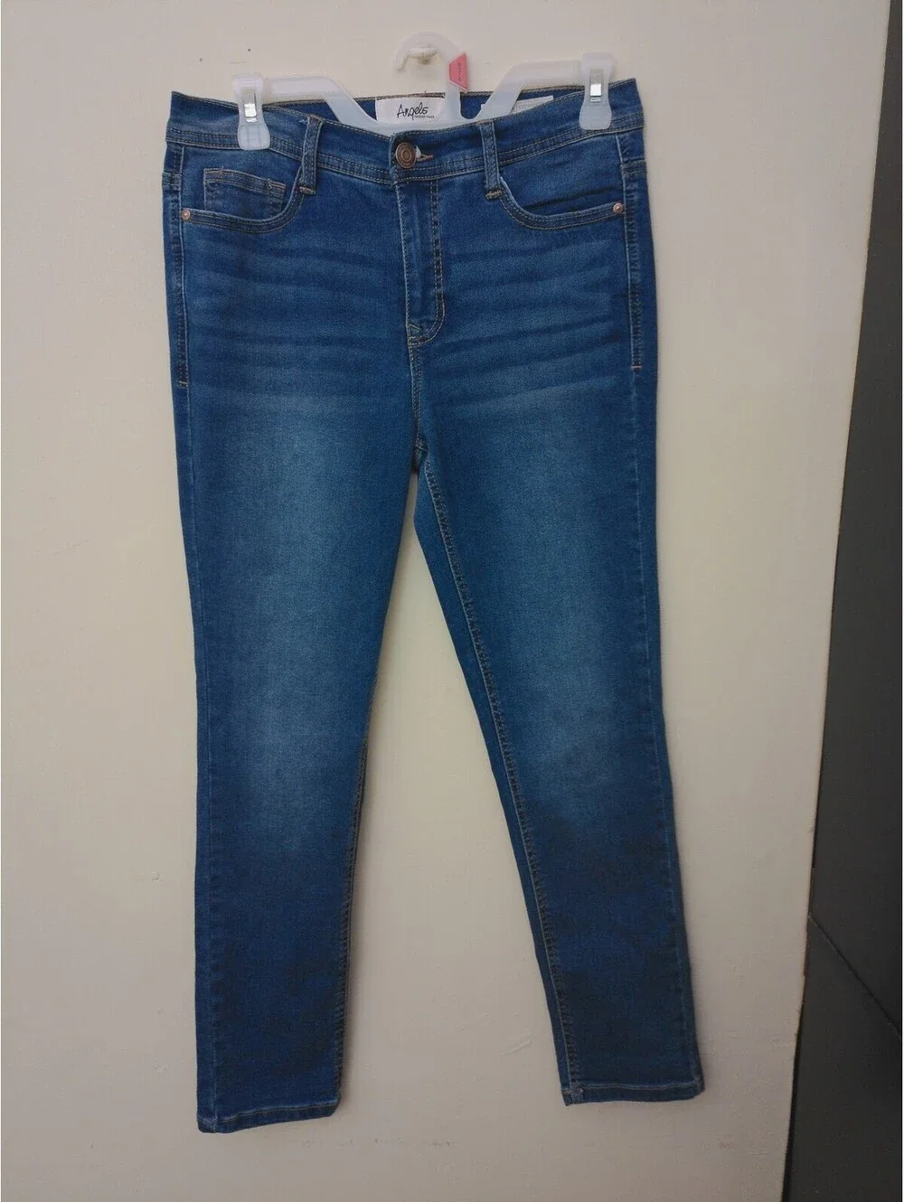 Angels Jeans Womens Blue Forever Young Convertible Size 8 Medium Wash Skinny Y2k